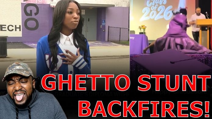 HUMILIATED Black Student CRIES DISCRIMINATION After Ghetto Graduation Stunt BACKFIRES On Stage!