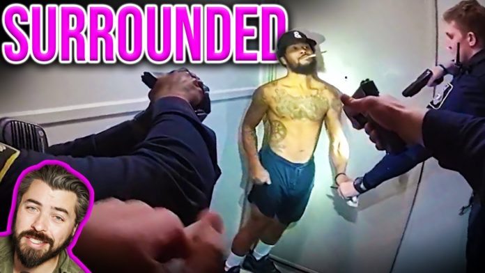 Suspect Pulls Knife While Surrounded By Cops!